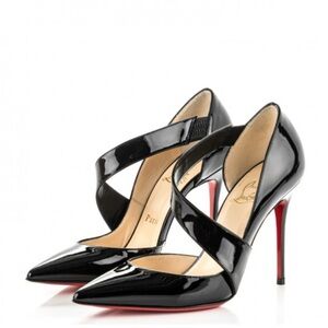 Christian Louboutin Ograde 100 Patent Leather Black High Heel Pumps